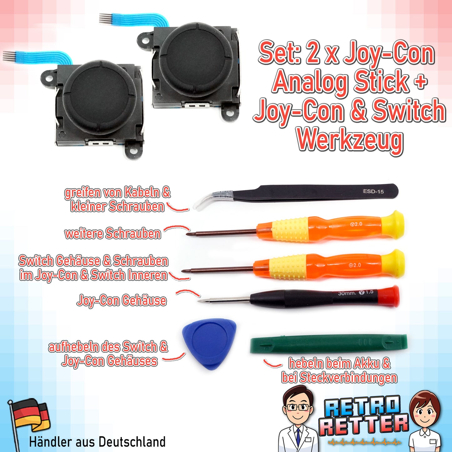 Analog Stick Reparatur Sets für Nintendo Switch Joy-Con Controller