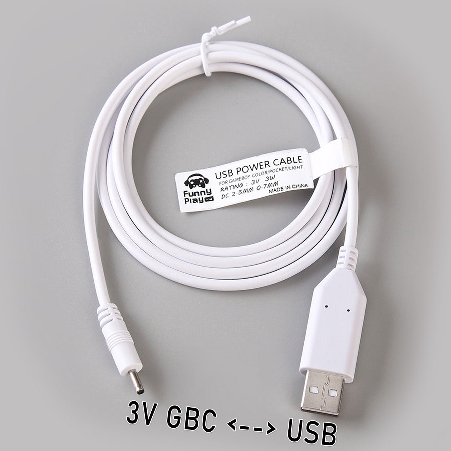 FunnyPlaying 3.0V USB Ladekabel für Game Boy Color / Pocket / Light