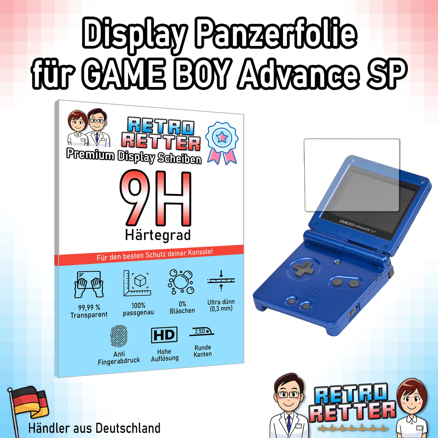 Premium Display Schutzglas für alle GAME BOY Varianten