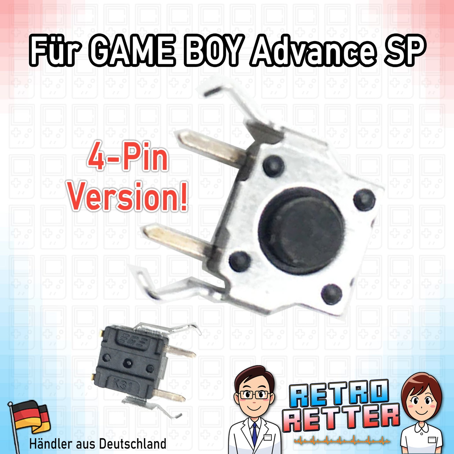 GAME BOY Advance & SP Schulter Tasten Trigger (L+R) 4Pin Variante - NEU