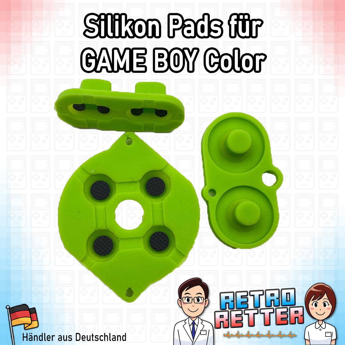 Set mit 3x Silikon Tastengummis für einen GAME BOY Color (GBC) - Farbe: Farbauswahl -