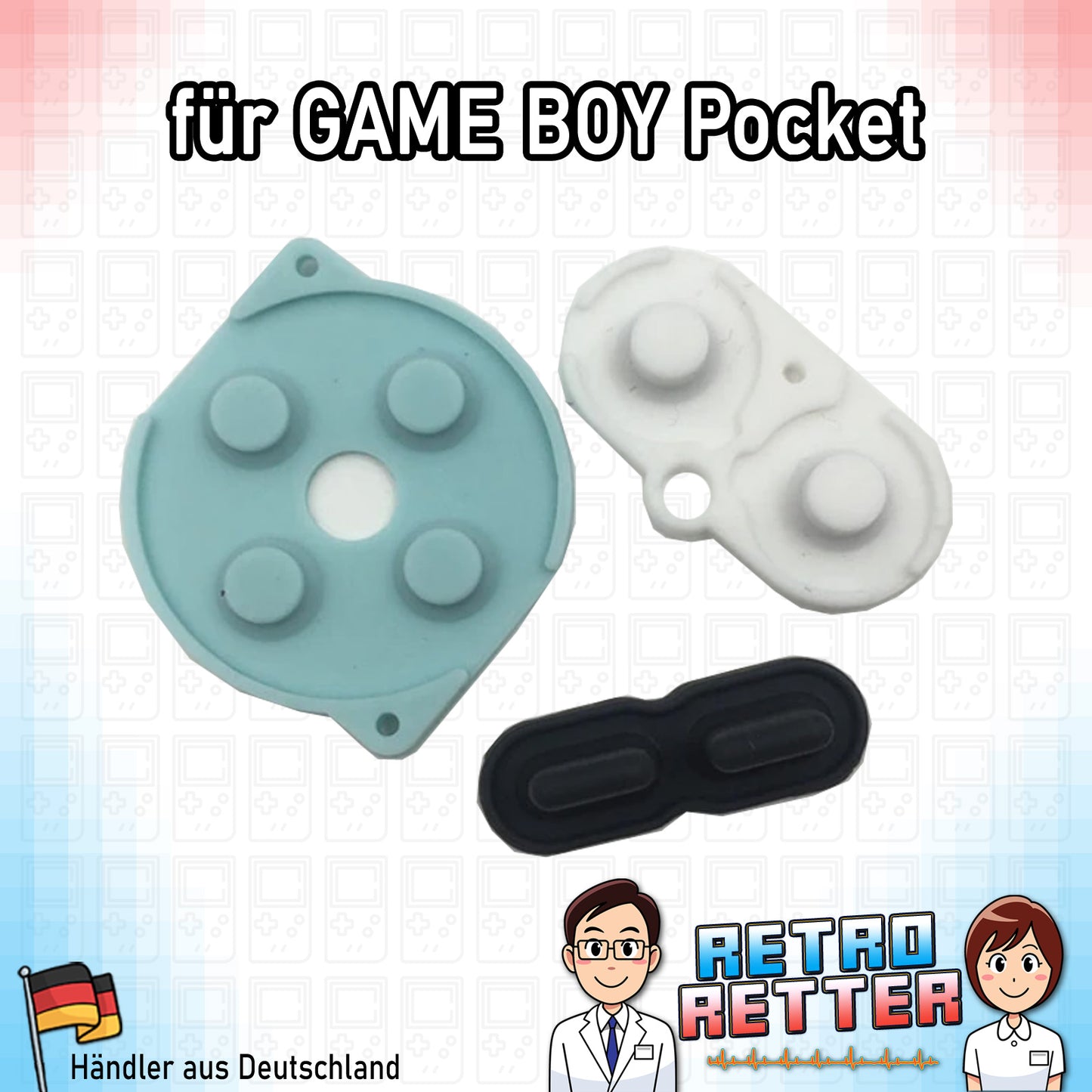 Set mit 3x Silikon Tastengummis für einen Game Boy Pocket Farbe: Standard