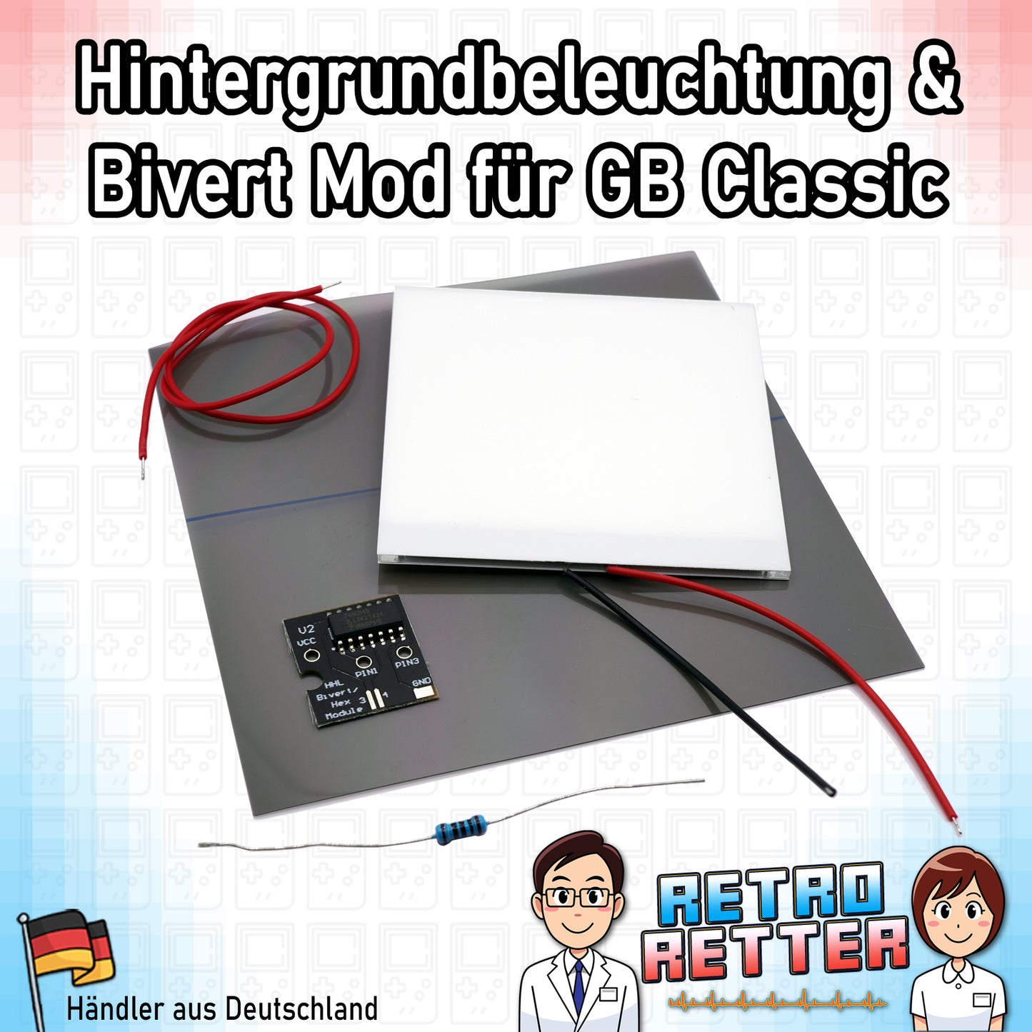 Hintergrundbeleuchtung & Bivert Mod Chip GAME BOY Classic & Pocket
