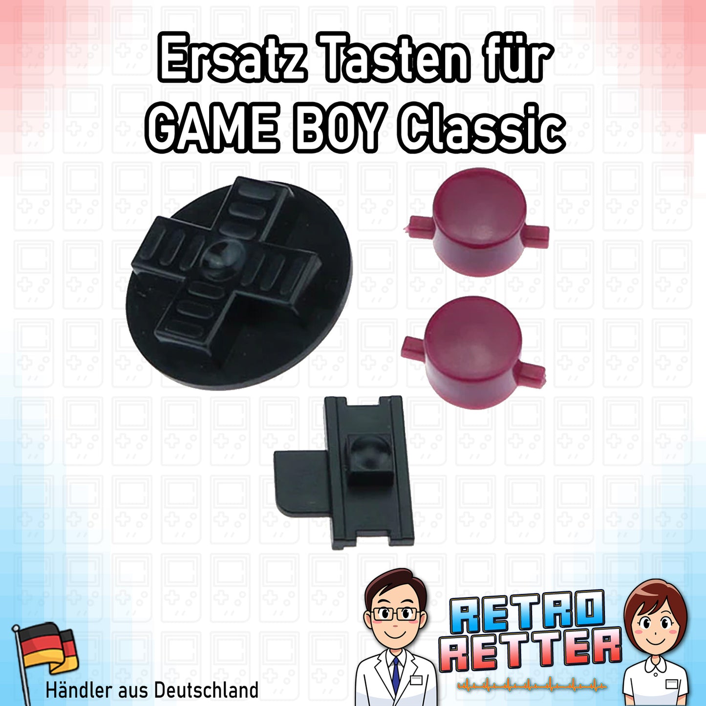 Tasten für den GAME BOY Classic (DMG-01) Farbe: Standard / Schwarz + Lila