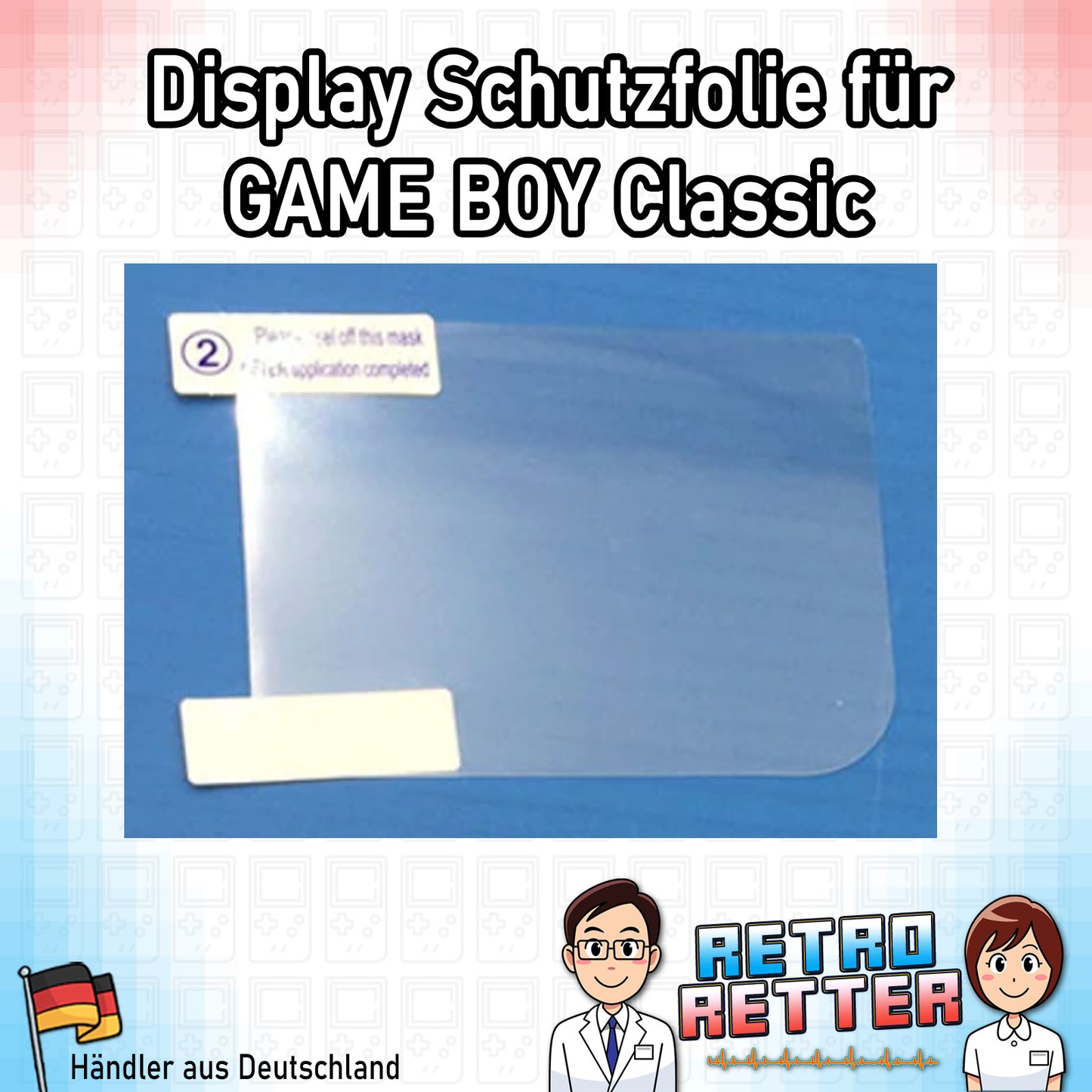 2x Front Display Schutzfolie für den GAME BOY Classic - NEU