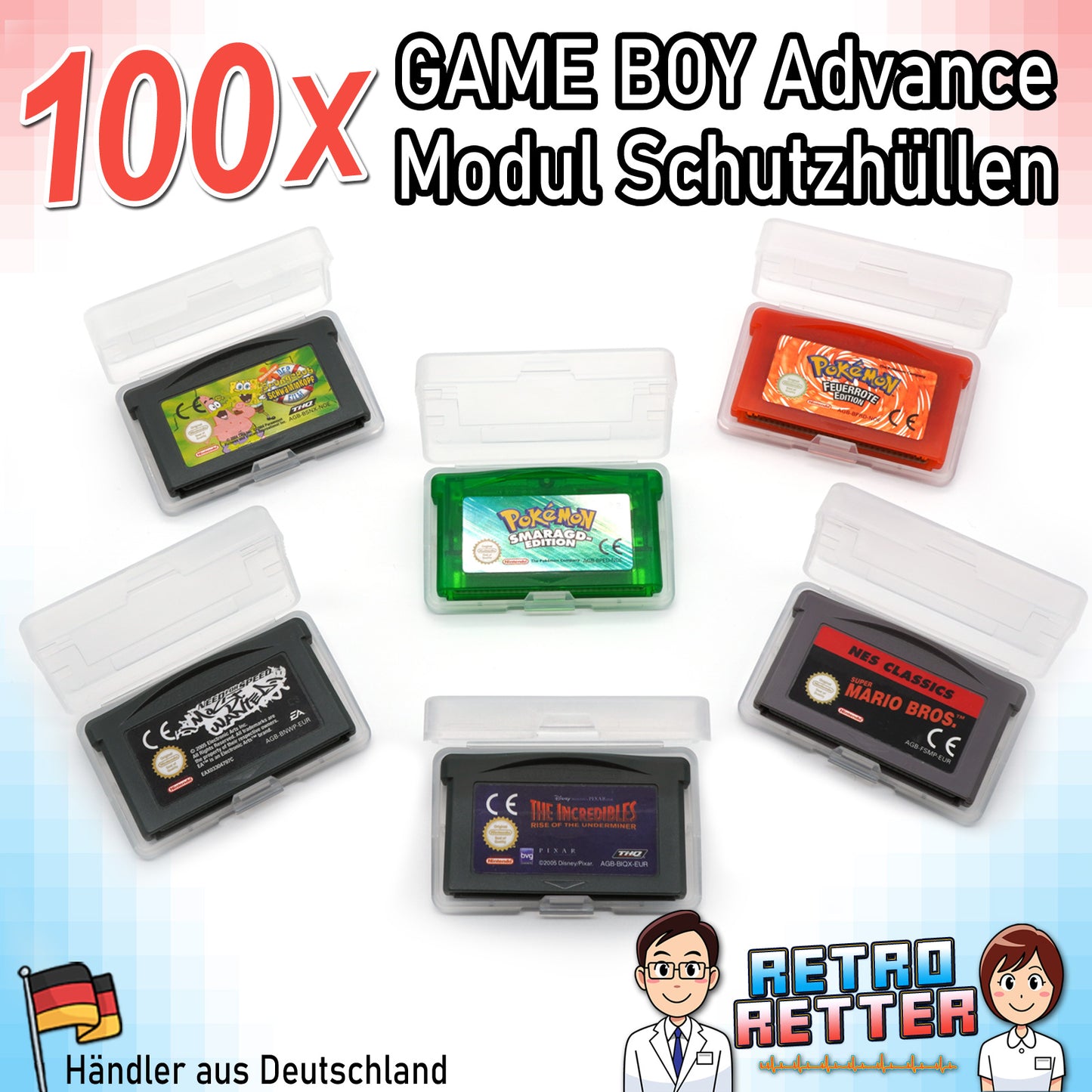 GAME BOY Advance Spiele Modul Schutzhüllen