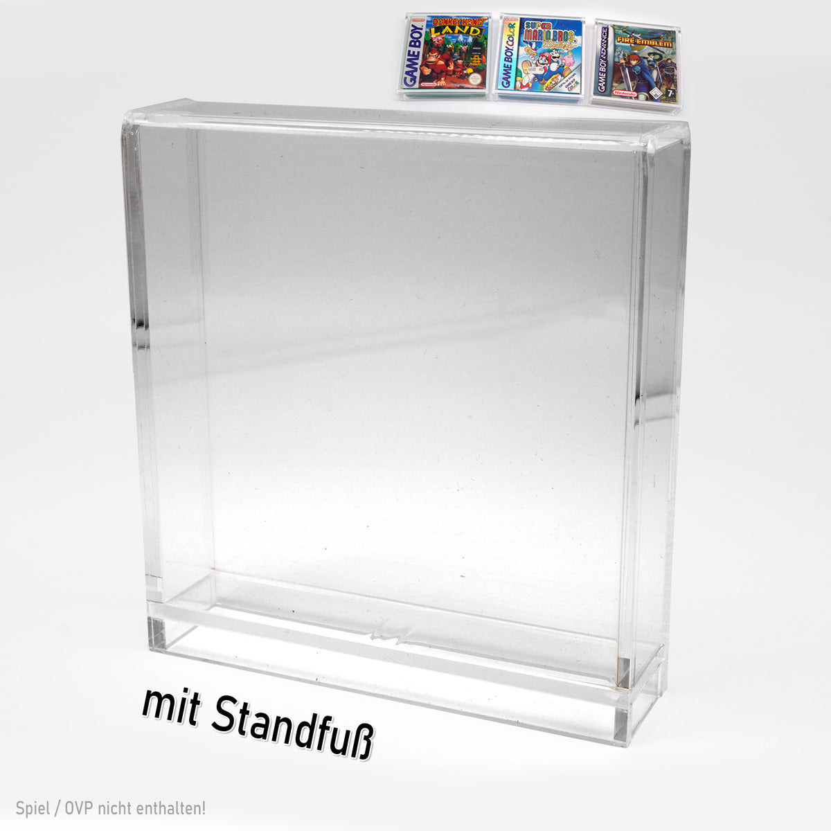Acryl Case mit/ohne Standfuß für GAME BOY Spiele OVP (GB Classic, GBC, GBA)