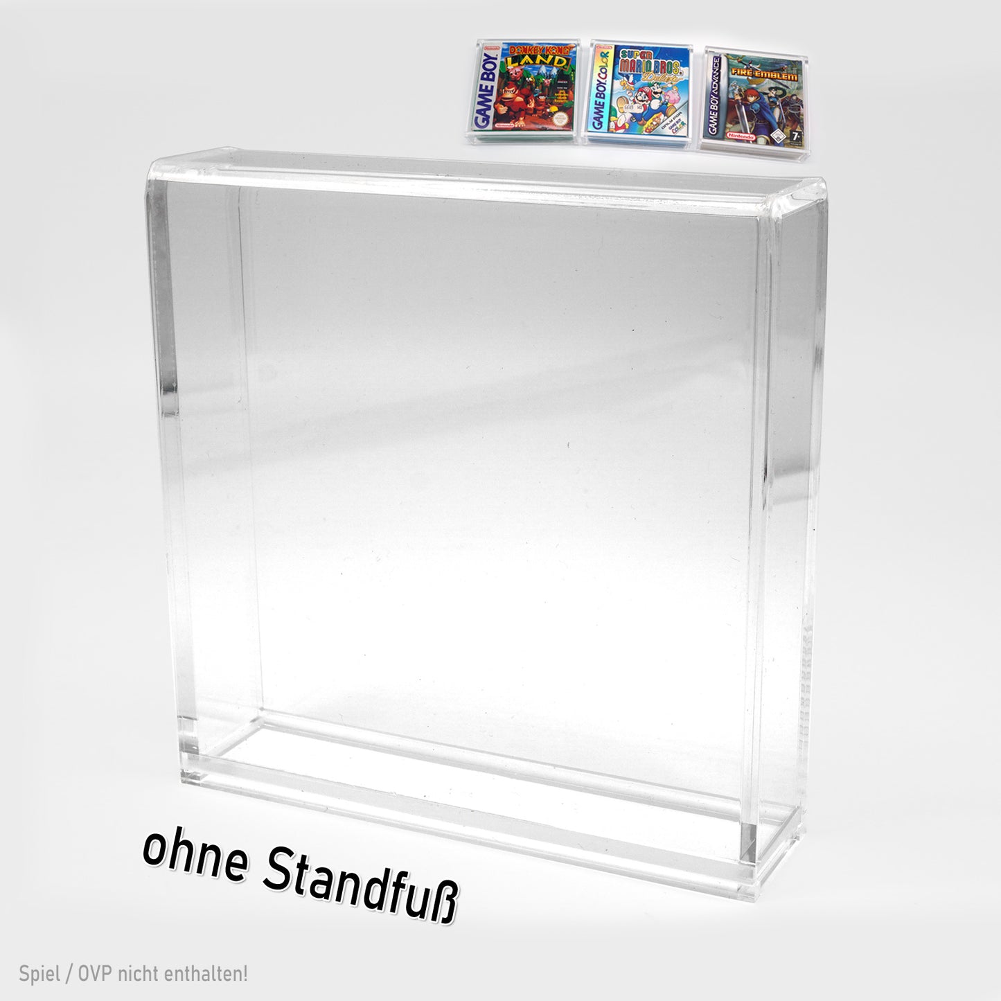Acryl Case mit/ohne Standfuß für GAME BOY Spiele OVP (GB Classic, GBC, GBA)