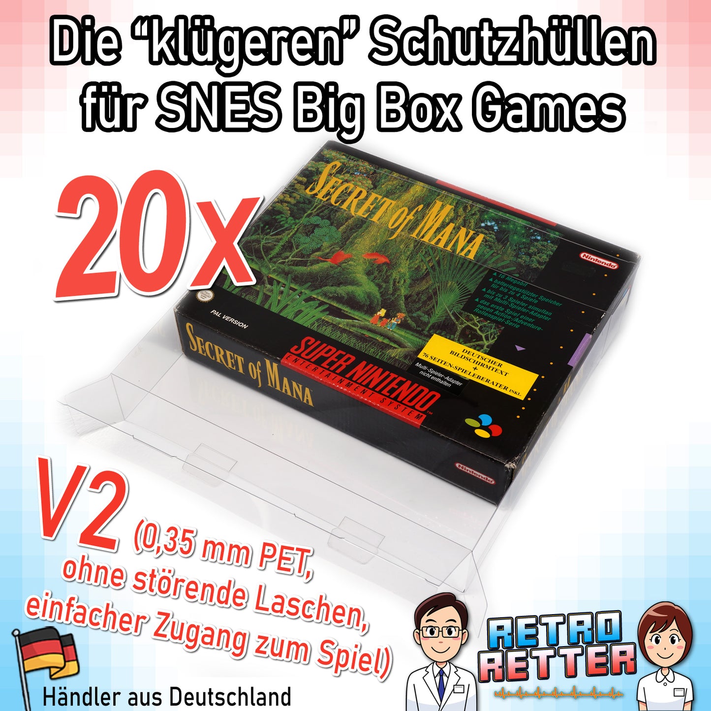 Super Nintendo Big Box Spiele OVP Schutzhüllen