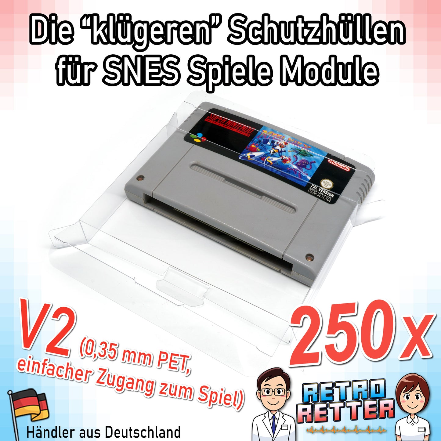 Super Nintendo Spiele Modul Schutzhüllen