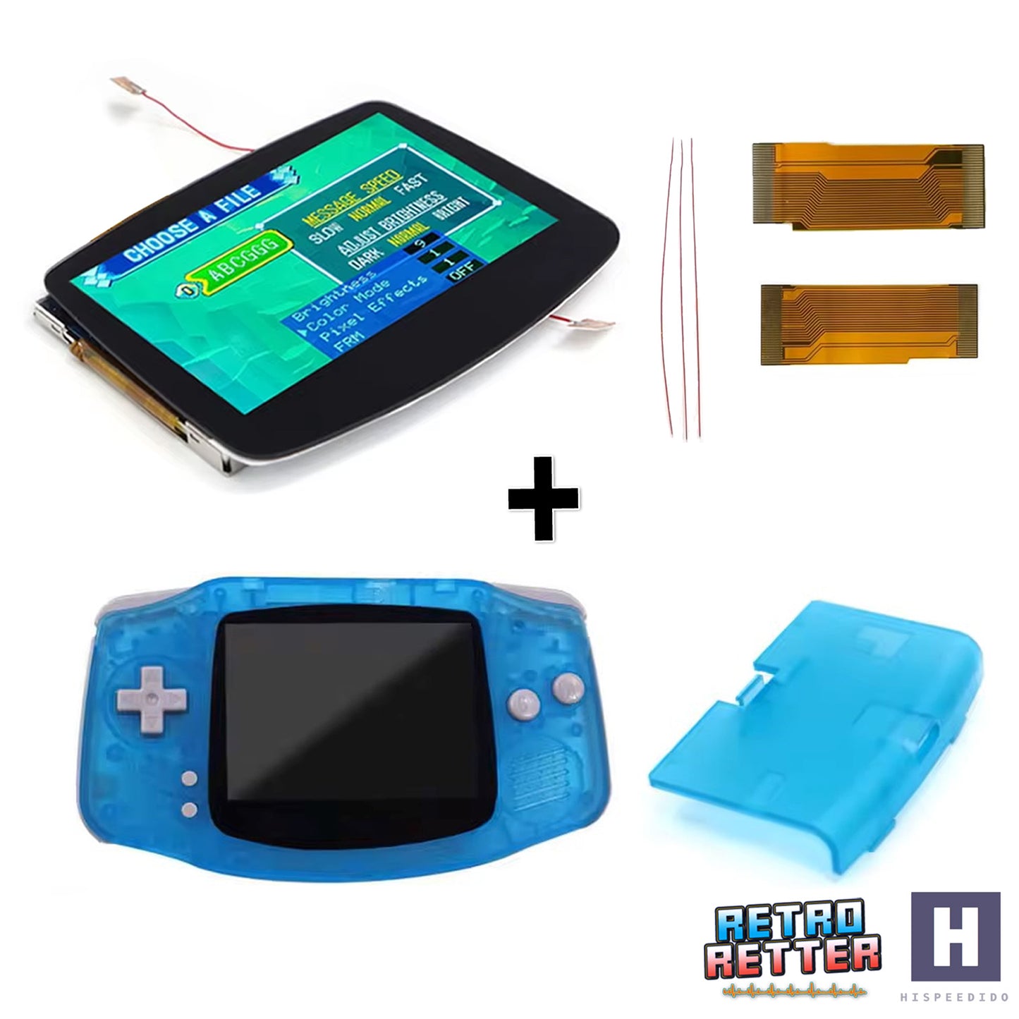 HISPEEDIDO GBA V5 IPS Display Set mit Gehäuse für GameBoy Advance