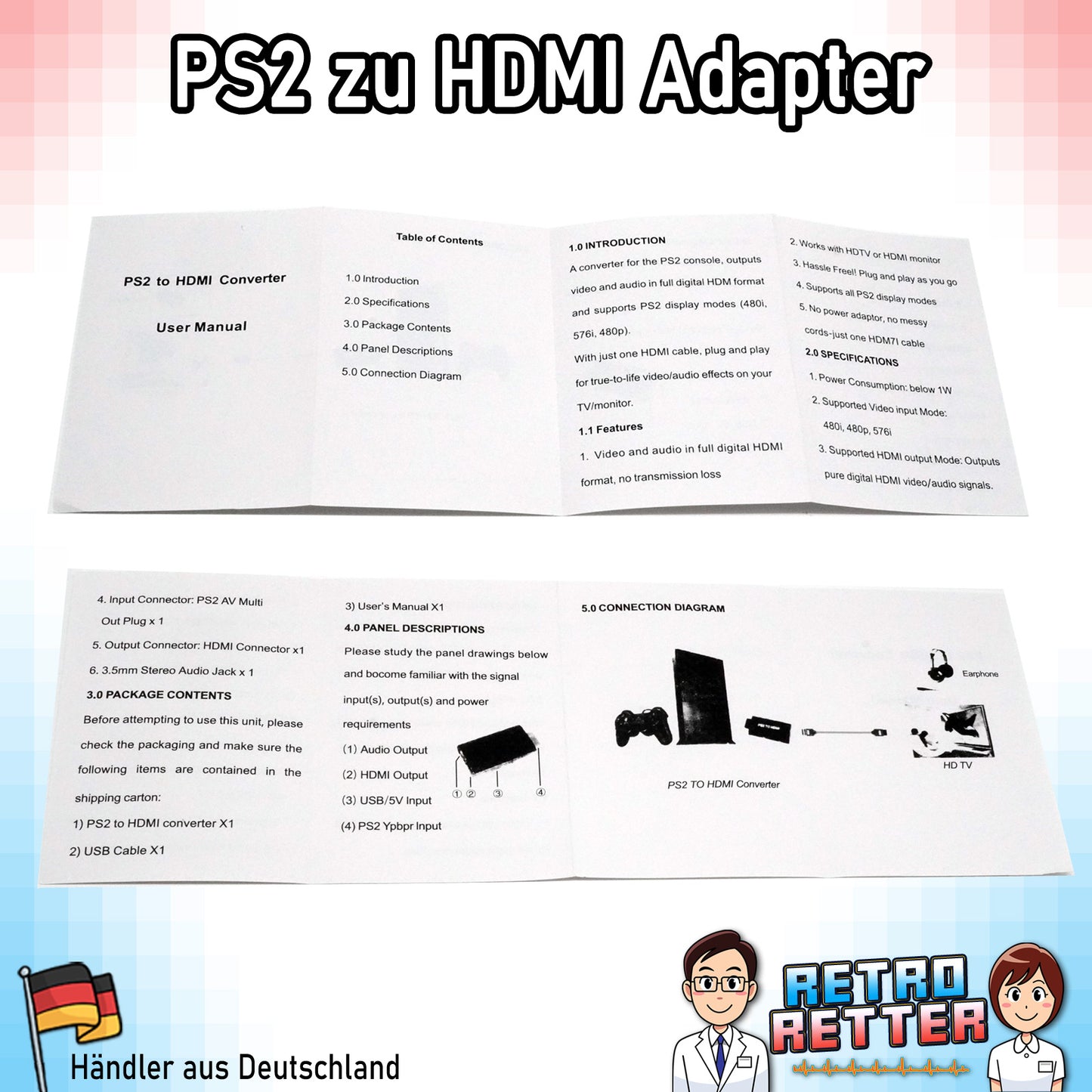 PS2 zu HDTV HDMI TV Adapter