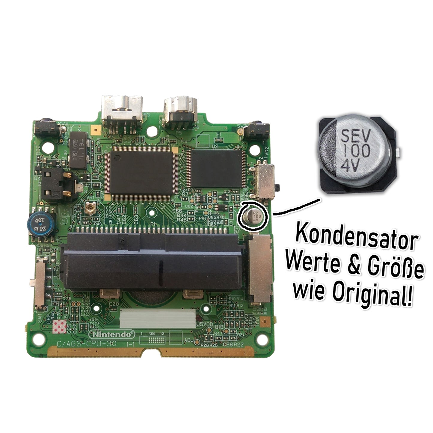 #ReCapKing Kondensatoren für GAME BOY Advance SP Platine