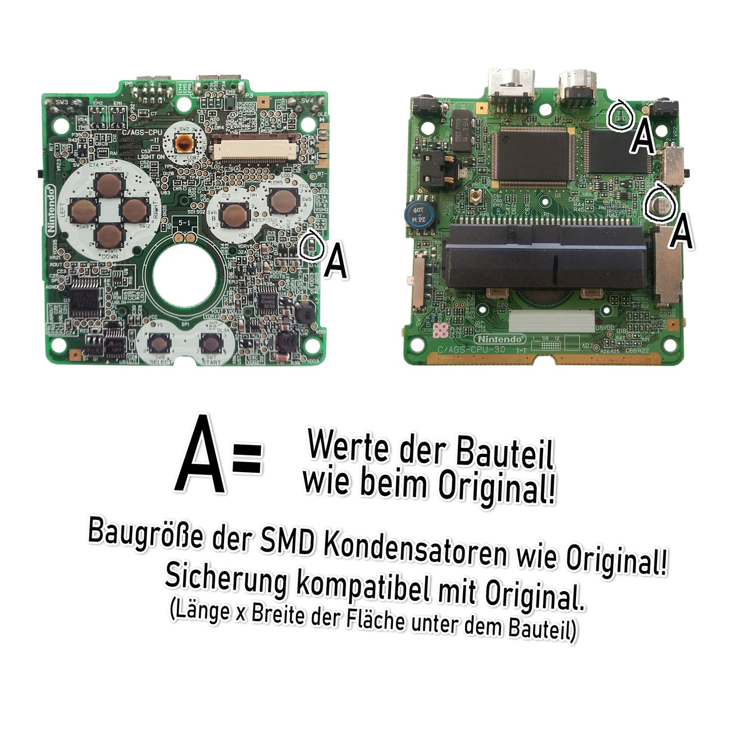 #ReCapKing Sicherungen & Kondensatoren für GBA SP Platine