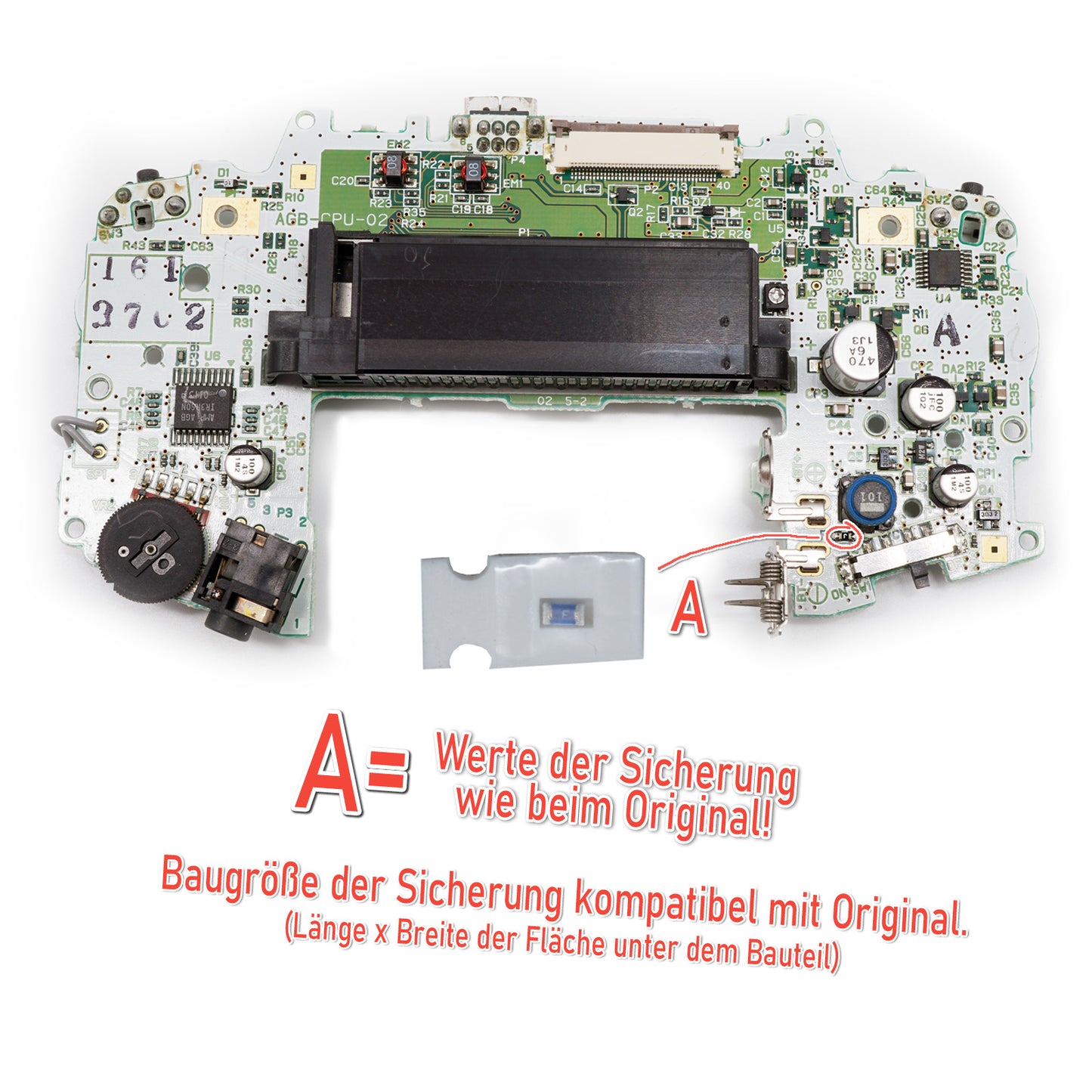 Sicherung für GAME BOY Advance Platine