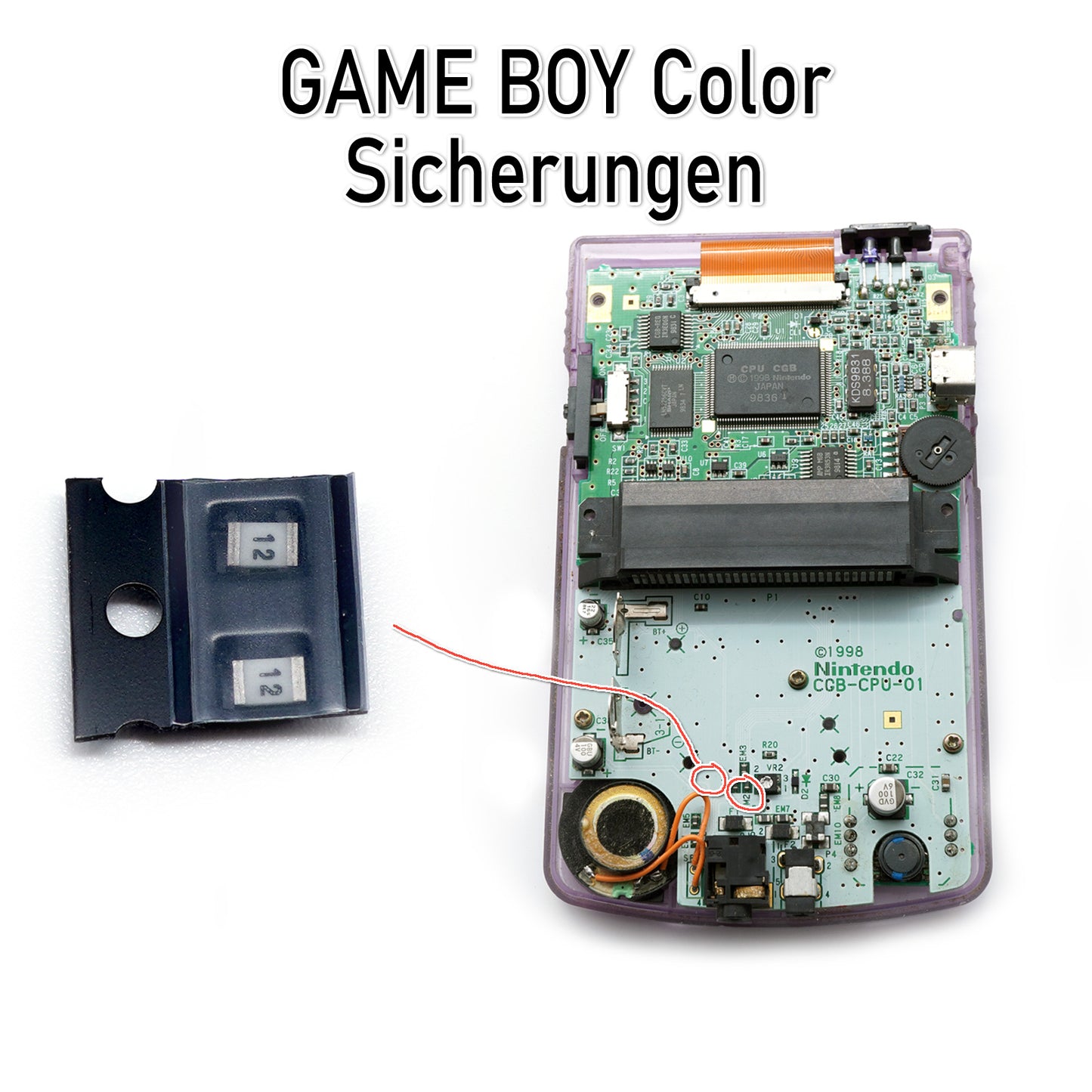Sicherung für GAME BOY Color Platine