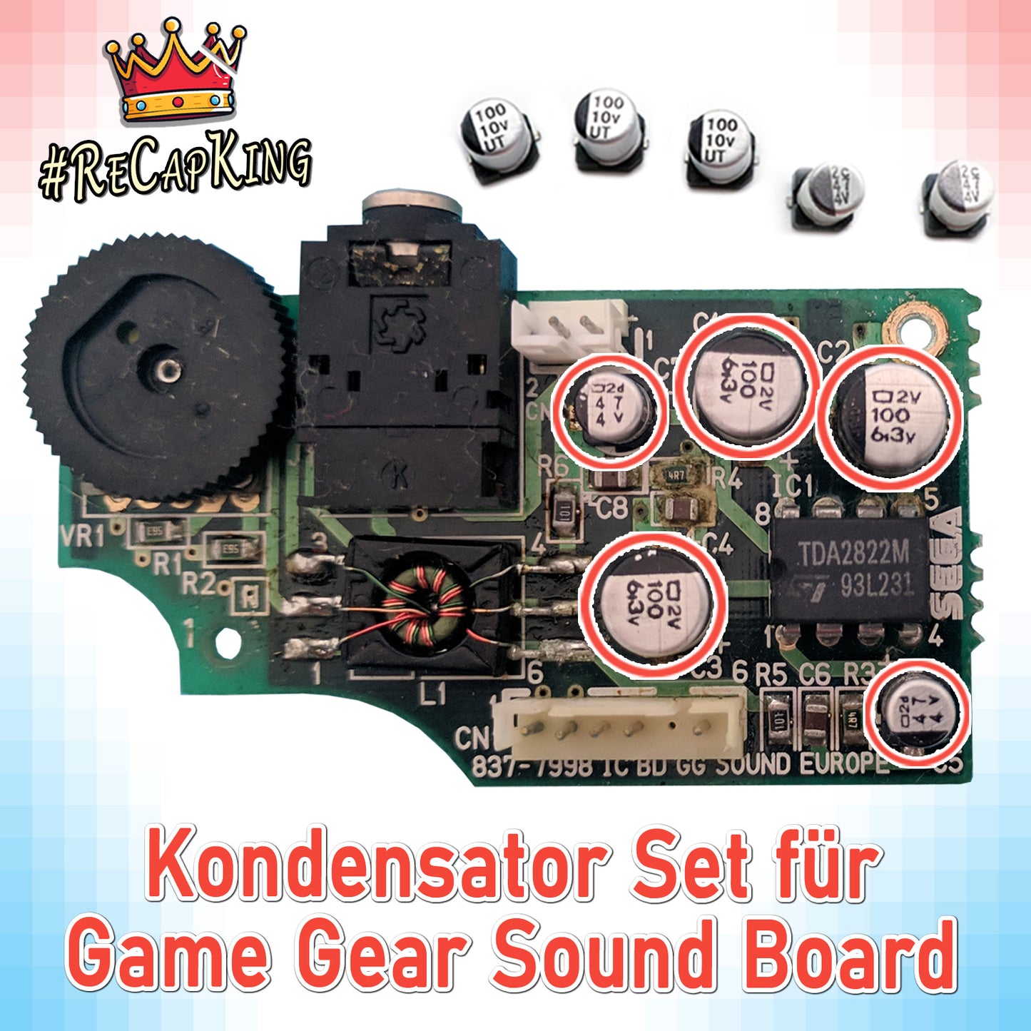 #ReCapKing Precision-Fix Kondensatoren Set - Sega Game Gear Set Auswahl -