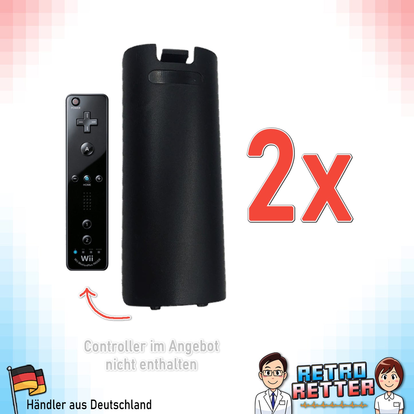 Wii Controller Batteriedeckel - Weiß oder Schwarz