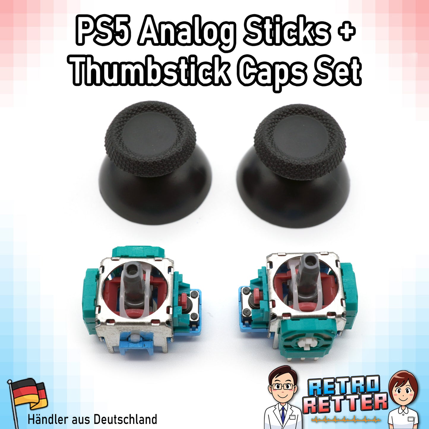 Analog-Sticks und Thumbstick Caps für - PS5, Xbox Series S / X, Switch Pro Controller -