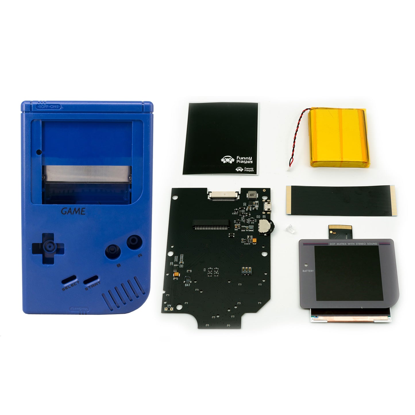 FunnyPlaying Q5 IPS Set für GameBoy Classic mit Gehäuse, Akku und USB-C Anschluss