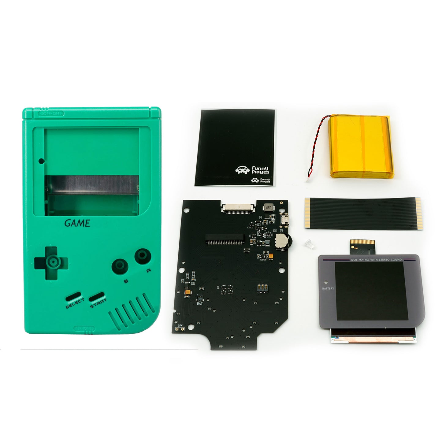 FunnyPlaying Q5 IPS Set für GameBoy Classic mit Gehäuse, Akku und USB-C Anschluss