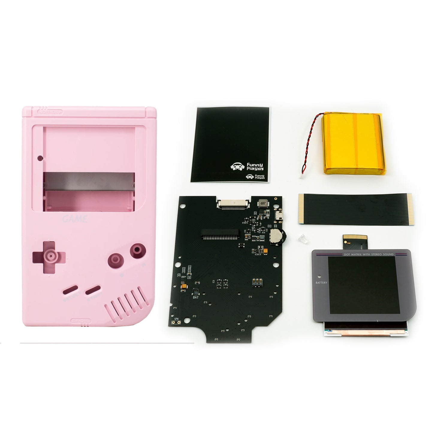 FunnyPlaying Q5 IPS Set für GameBoy Classic mit Gehäuse, Akku und USB-C Anschluss