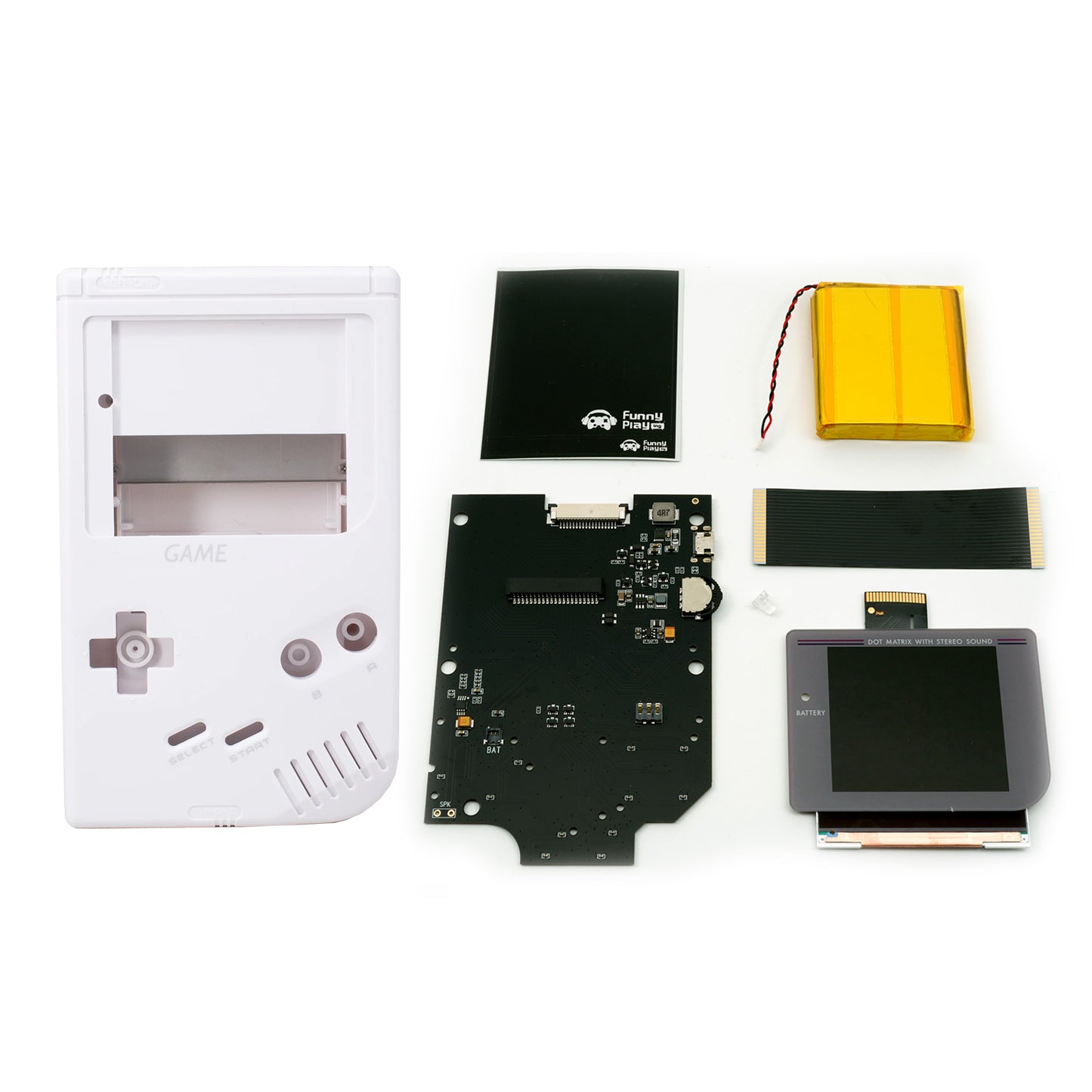 FunnyPlaying Q5 IPS Set für GameBoy Classic mit Gehäuse, Akku und USB-C Anschluss