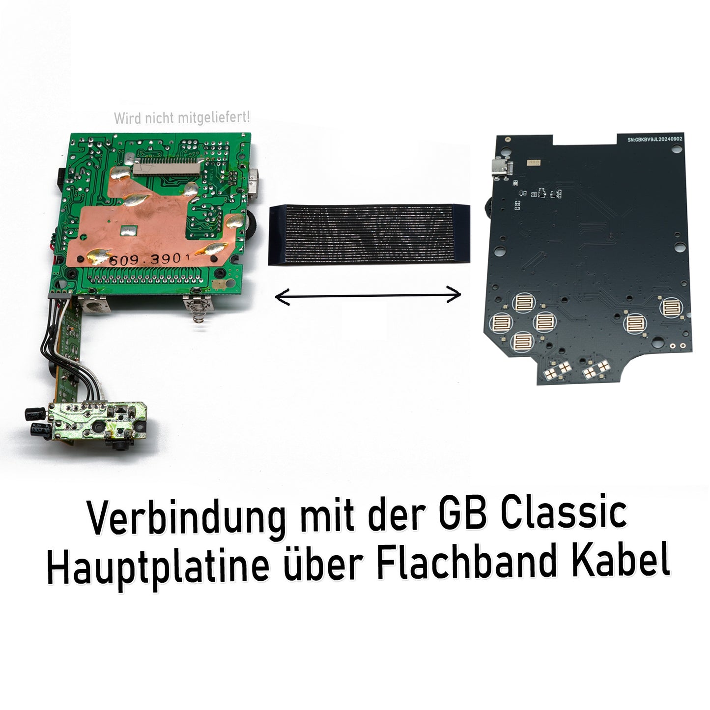 FunnyPlaying Q5 IPS Set für GameBoy Classic mit Akku und USB-C Anschluss