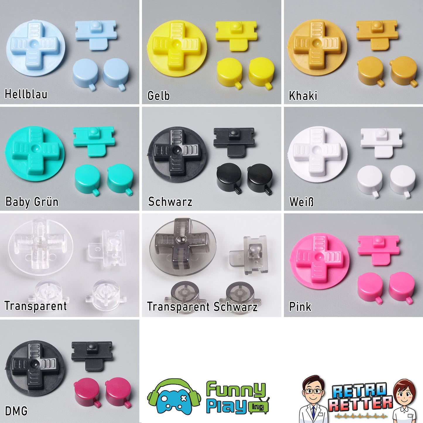 FunnyPlaying Button Set für GameBoy Classic