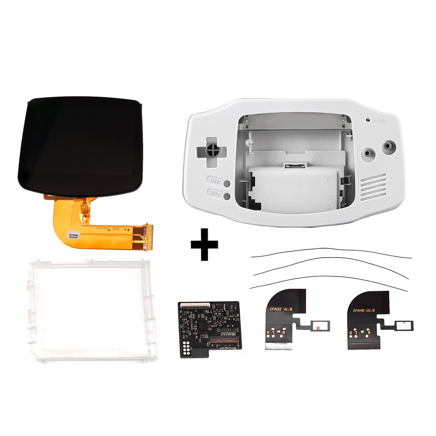 FunnyPlaying GBA IPS M2 Laminated Set + Gehäuse GAME BOY Advance