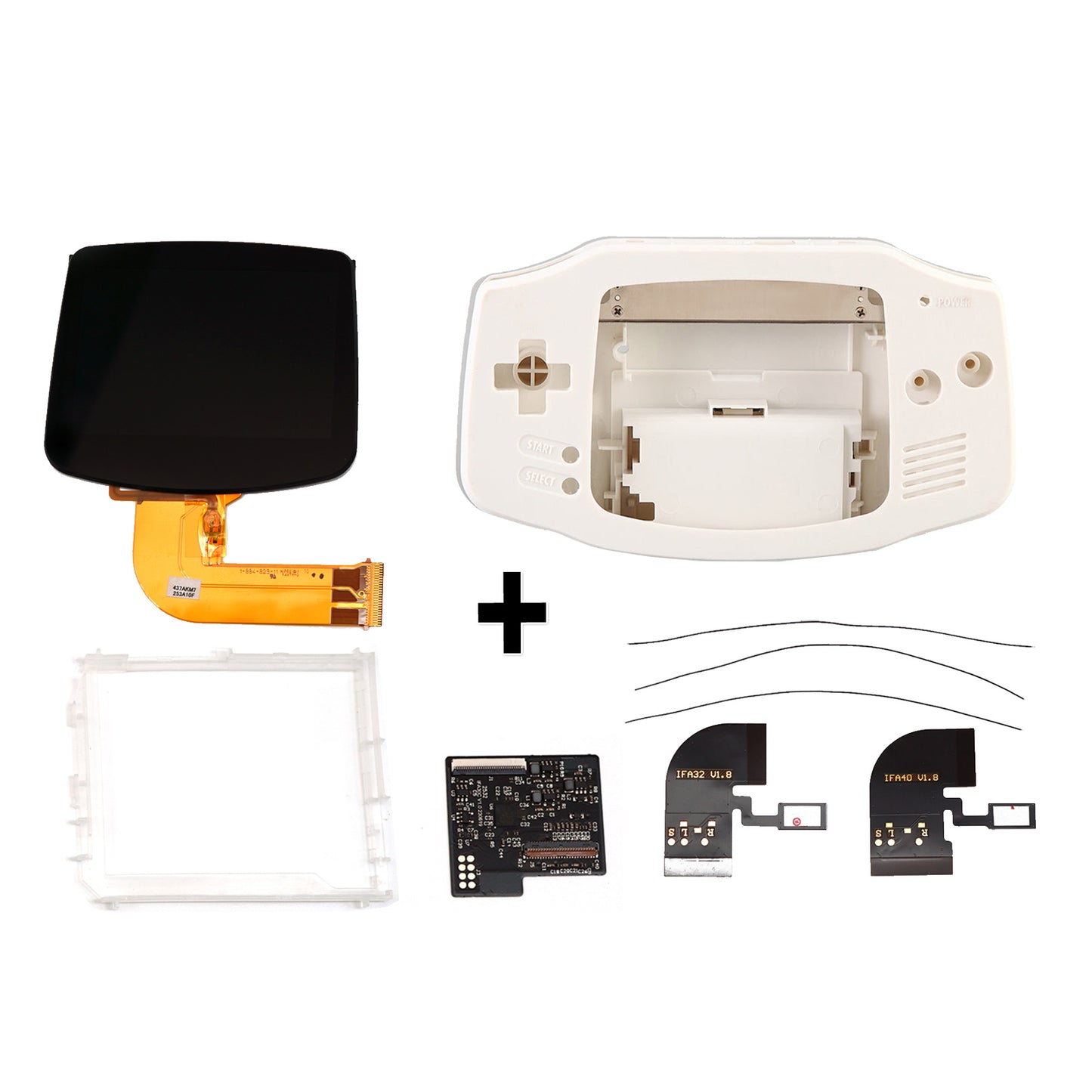 FunnyPlaying GBA IPS M2 Laminated Set + Gehäuse GAME BOY Advance