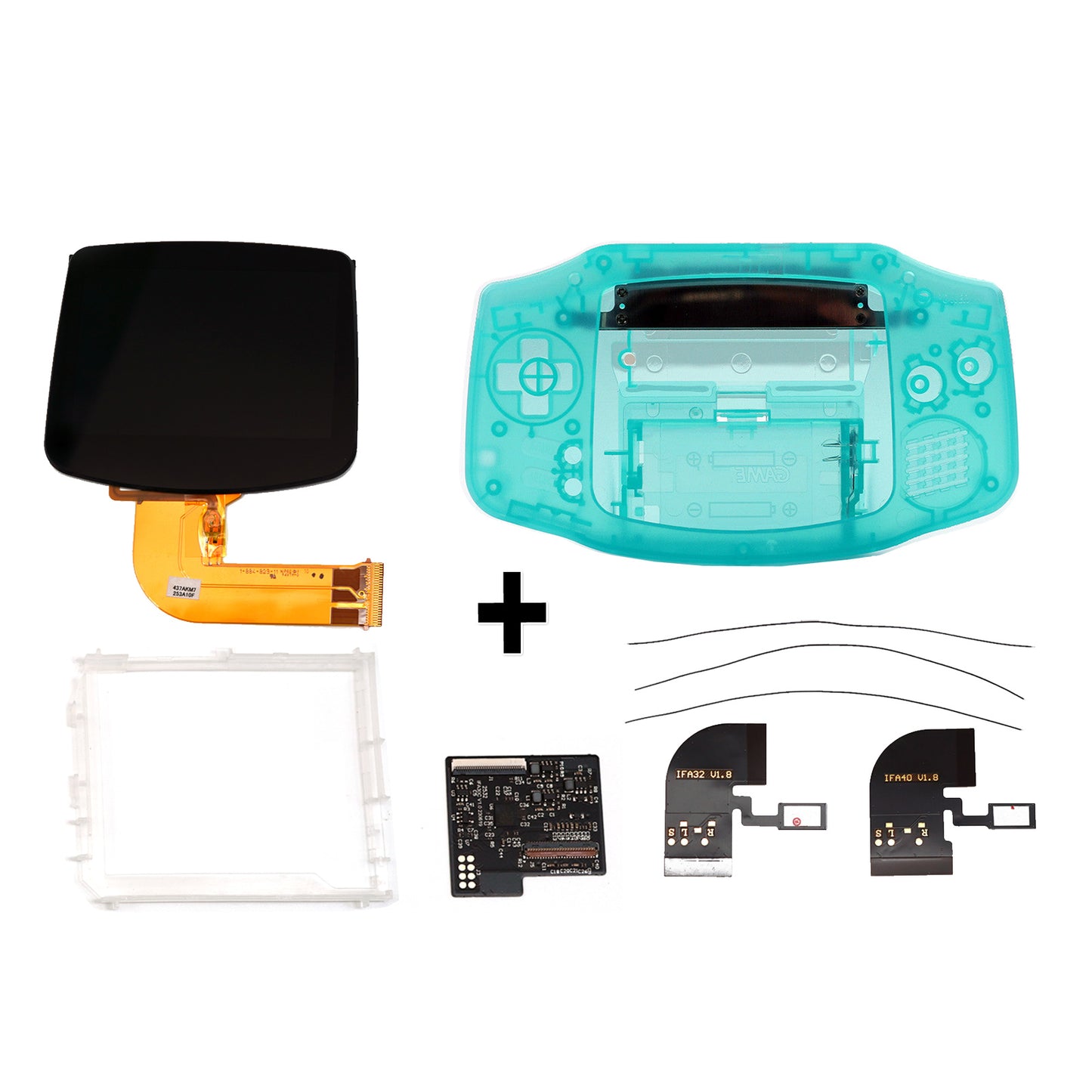 FunnyPlaying GBA IPS M2 Laminated Set + Gehäuse GAME BOY Advance