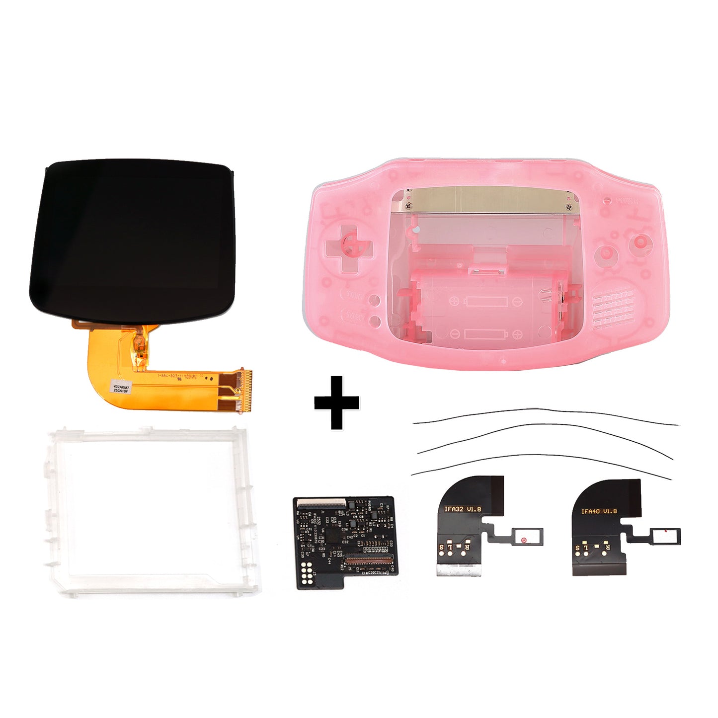 FunnyPlaying GBA IPS M2 Laminated Set + Gehäuse GAME BOY Advance