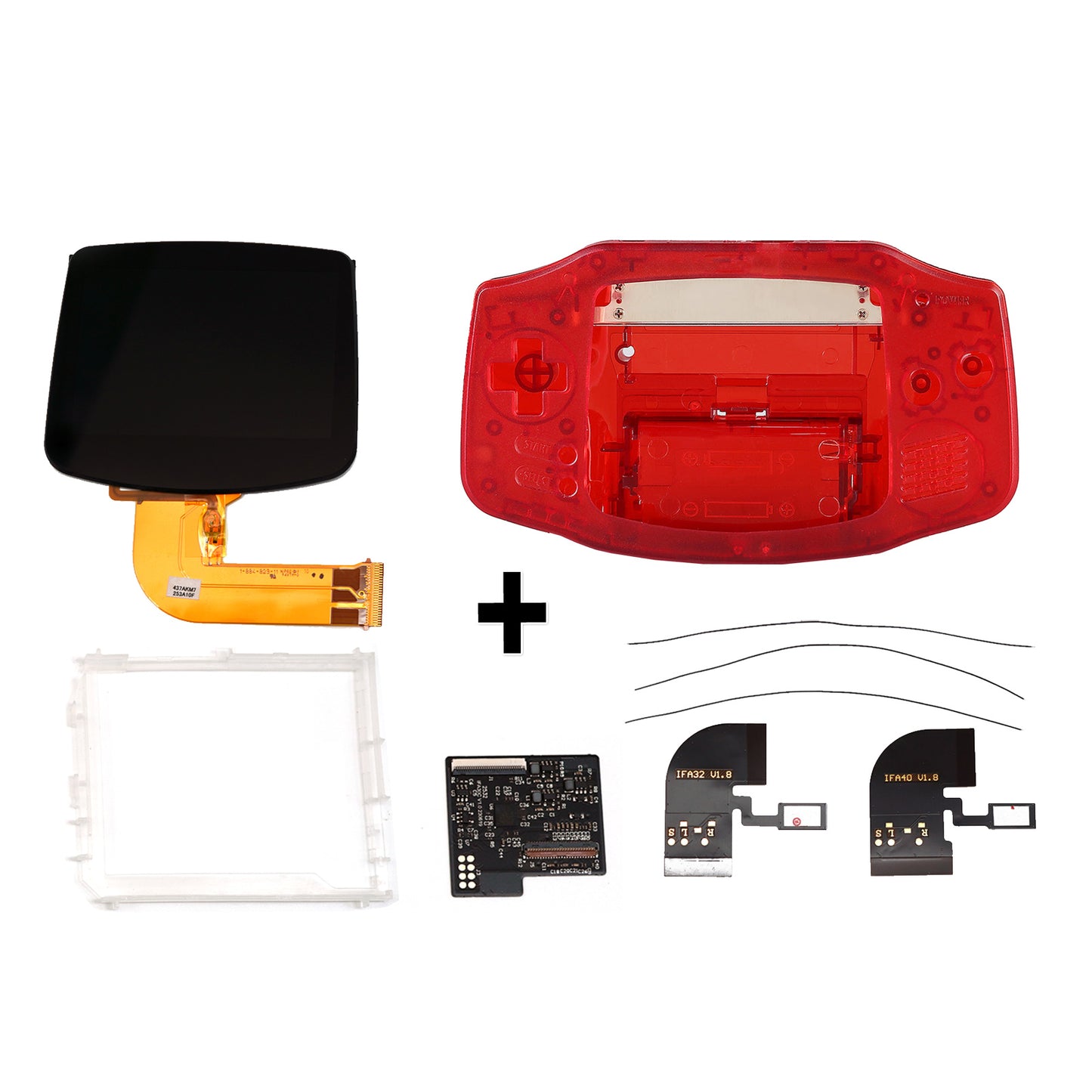 FunnyPlaying GBA IPS M2 Laminated Set + Gehäuse GAME BOY Advance