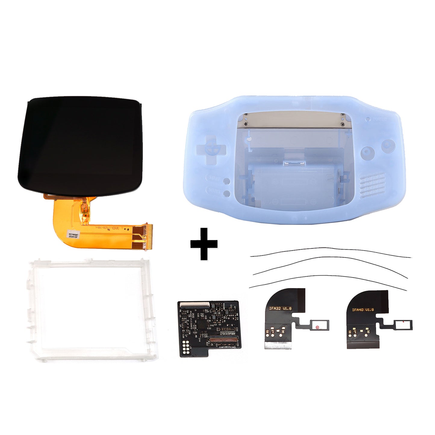 FunnyPlaying GBA IPS M2 Laminated Set + Gehäuse GAME BOY Advance