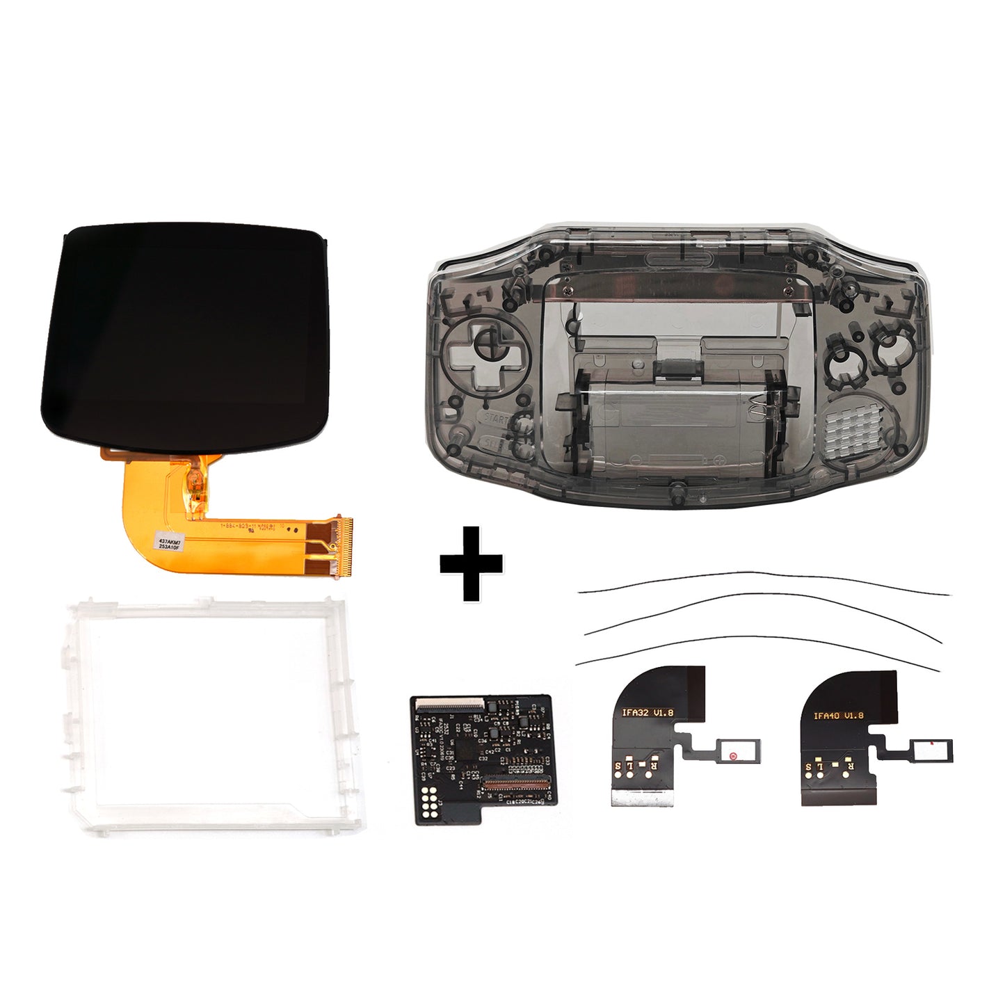 FunnyPlaying GBA IPS M2 Laminated Set + Gehäuse GAME BOY Advance