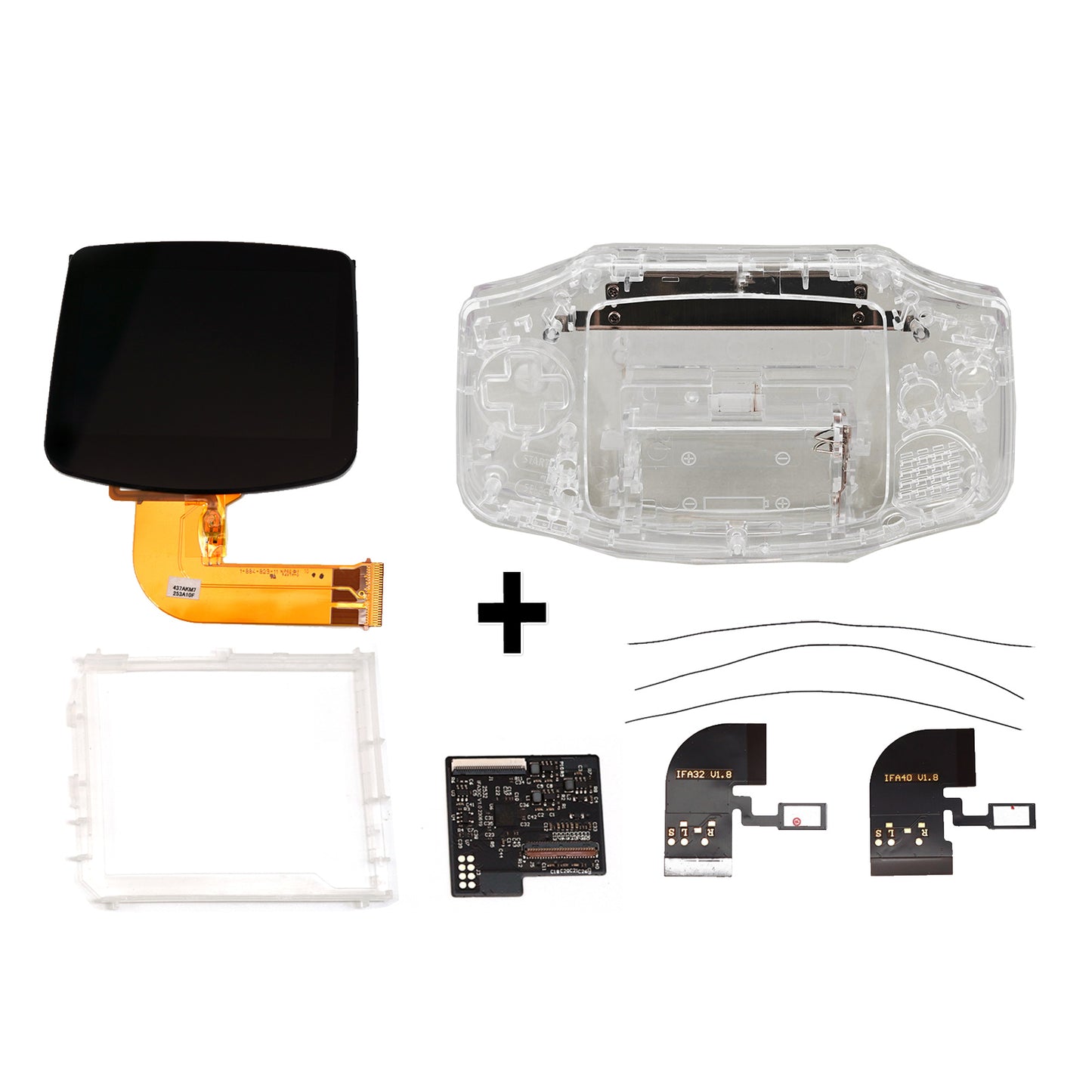 FunnyPlaying GBA IPS M2 Laminated Set + Gehäuse GAME BOY Advance