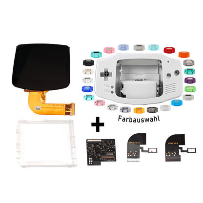 FunnyPlaying GBA IPS M2 Laminated Set + Gehäuse GAME BOY Advance