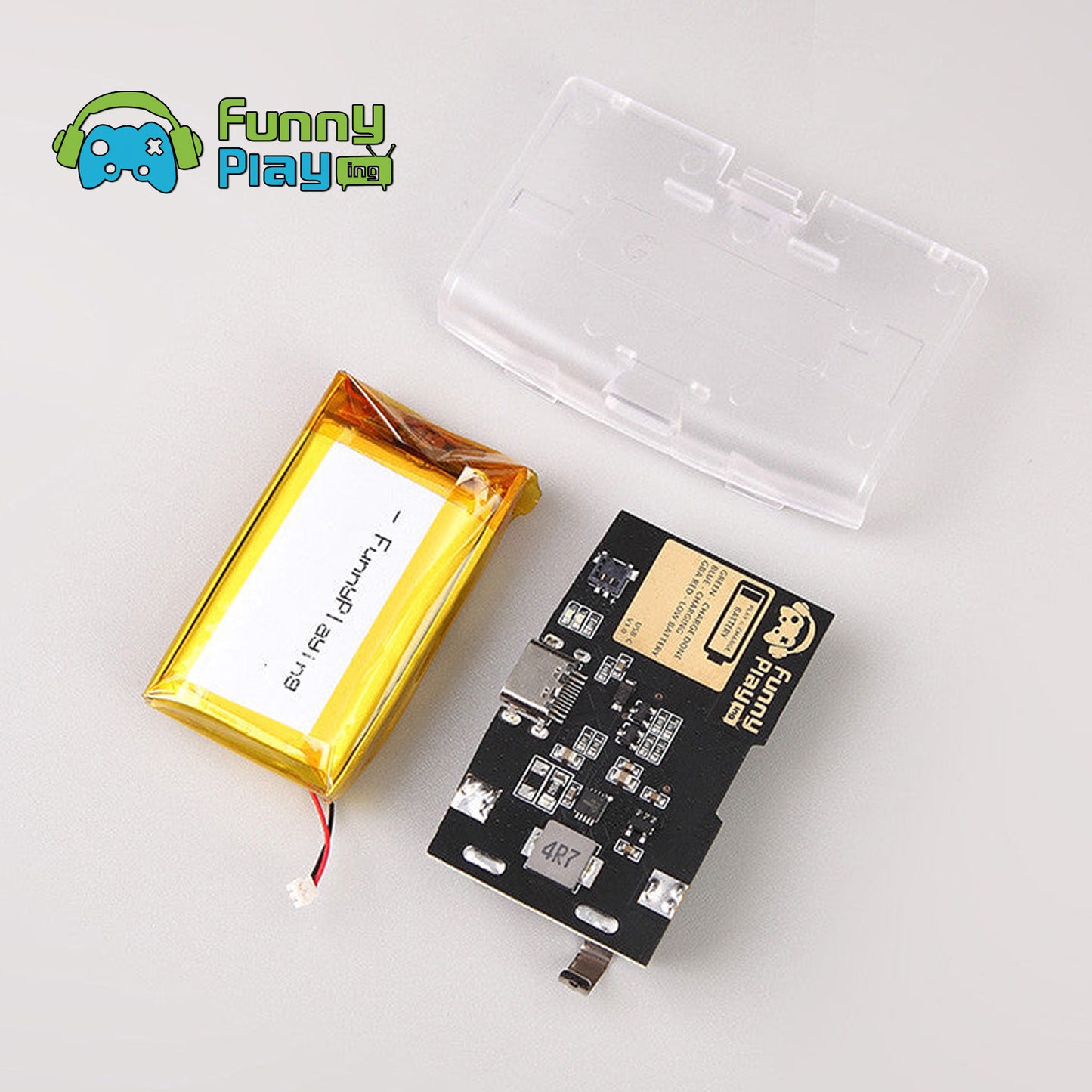 FunnyPlaying GBA Li-Ion Akku USB-C Modul mit Batteriedeckel GameBoy Advance