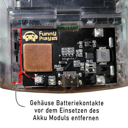 FunnyPlaying GBA Li-Ion Akku USB-C Modul mit Batteriedeckel GameBoy Advance