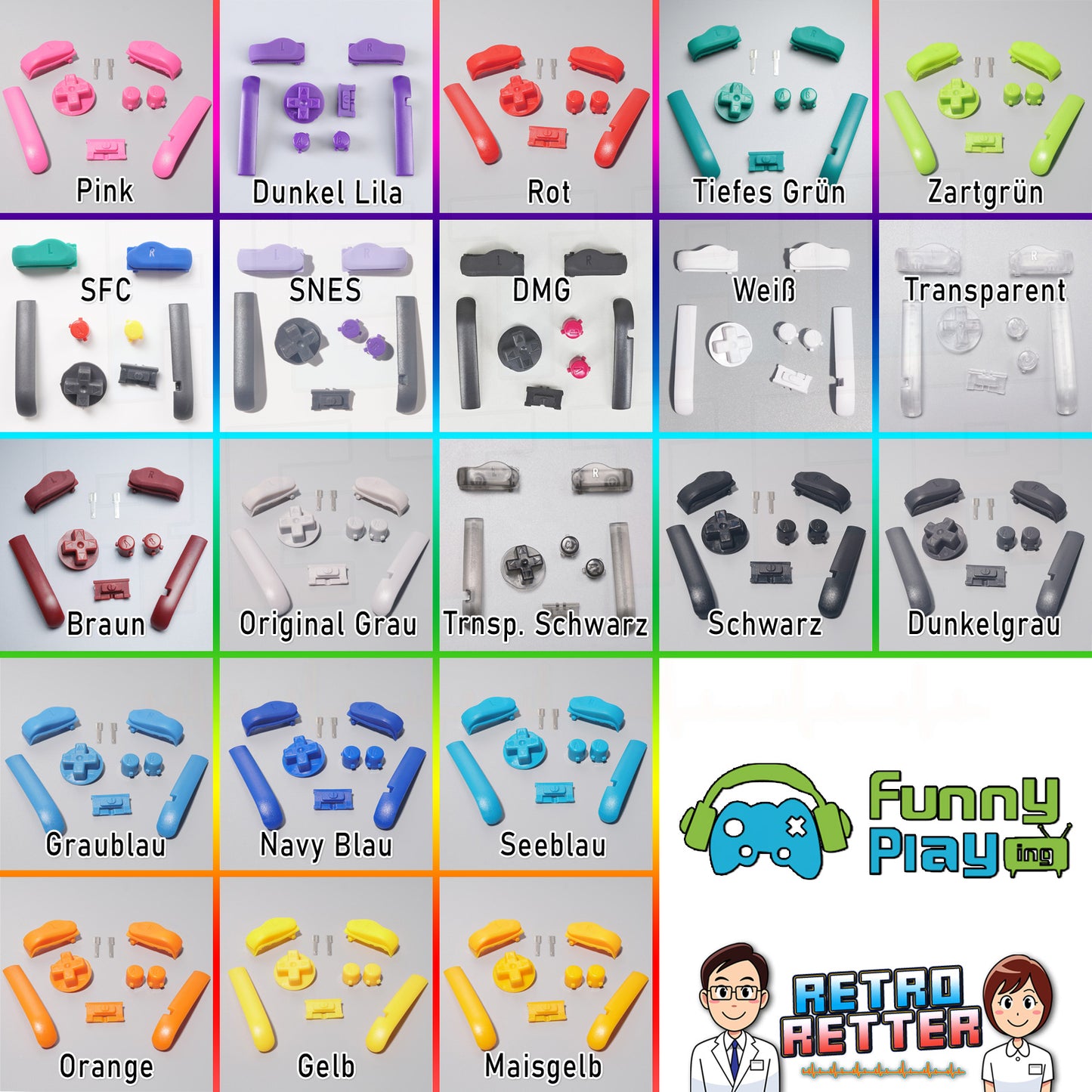 FunnyPlaying Tasten Set für GAME BOY Advance (GBA)