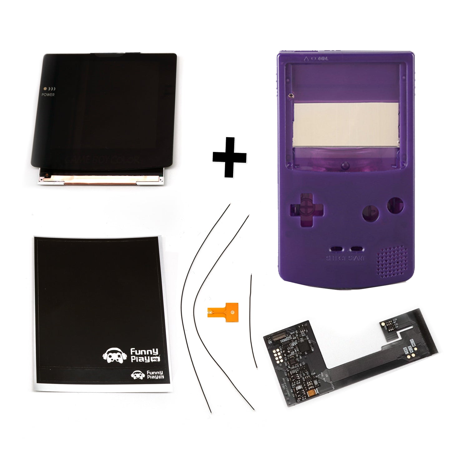 FunnyPlaying GBC Q5 IPS LCD Set v2.1 Laminated + Gehäuse