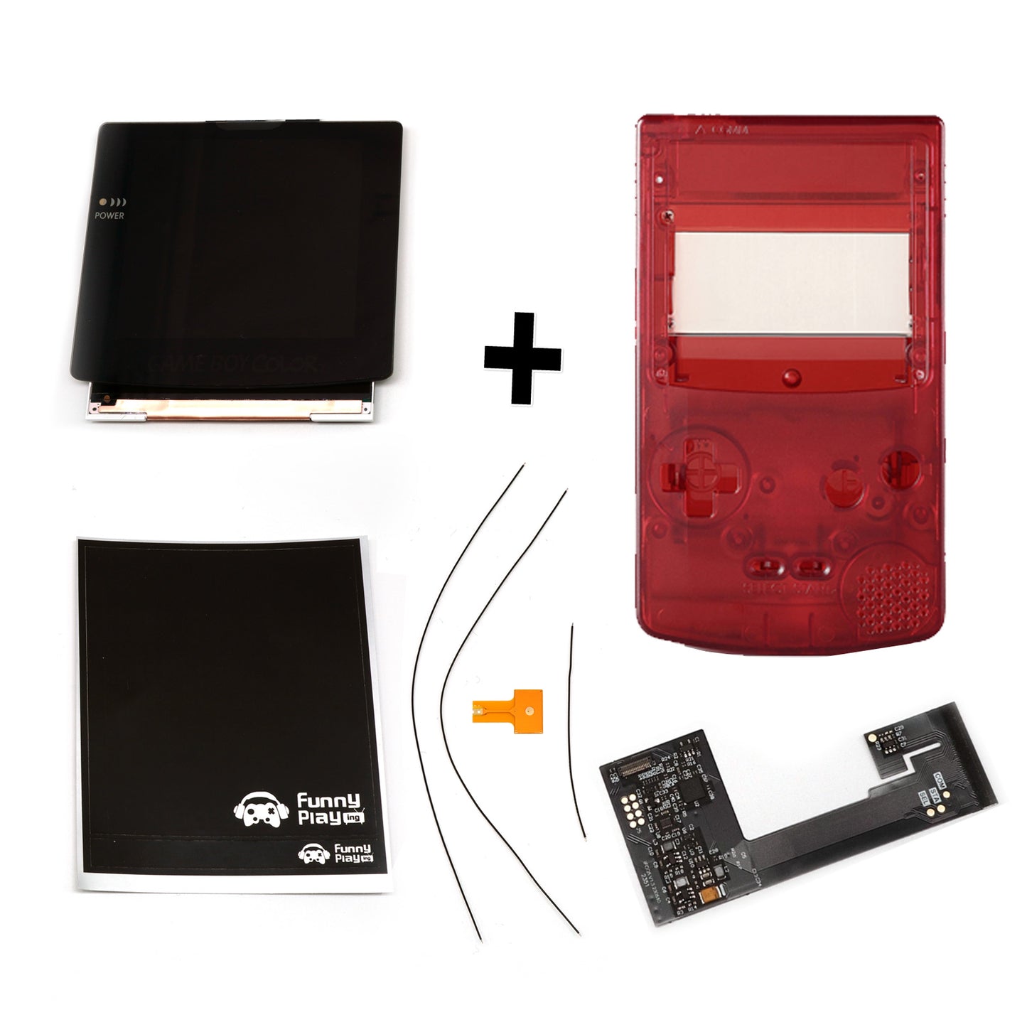 FunnyPlaying GBC Q5 IPS LCD Set v2.1 Laminated + Gehäuse