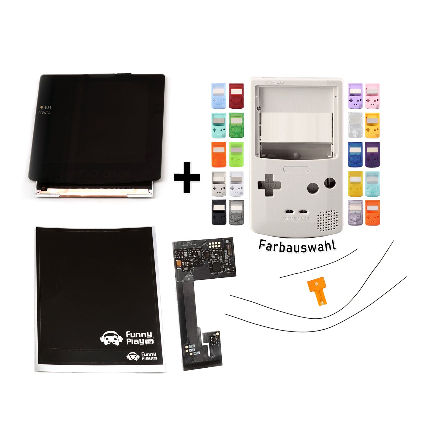 FunnyPlaying GBC Q5 IPS LCD Set v2.1 Laminated + Gehäuse