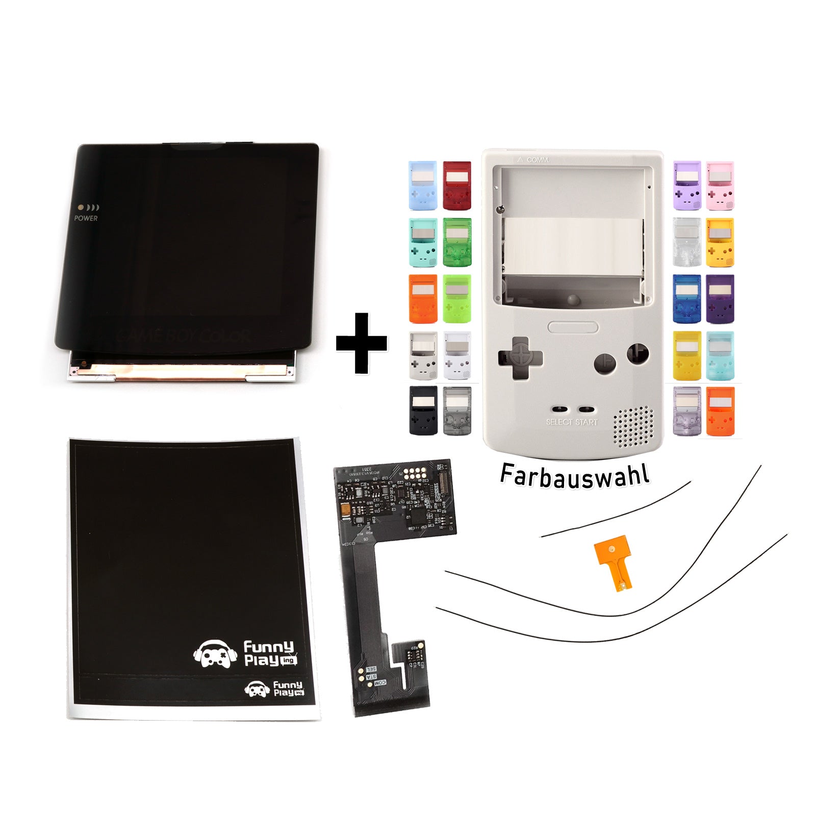 FunnyPlaying GBC Q5 IPS LCD Set v2.1 Laminated + Gehäuse