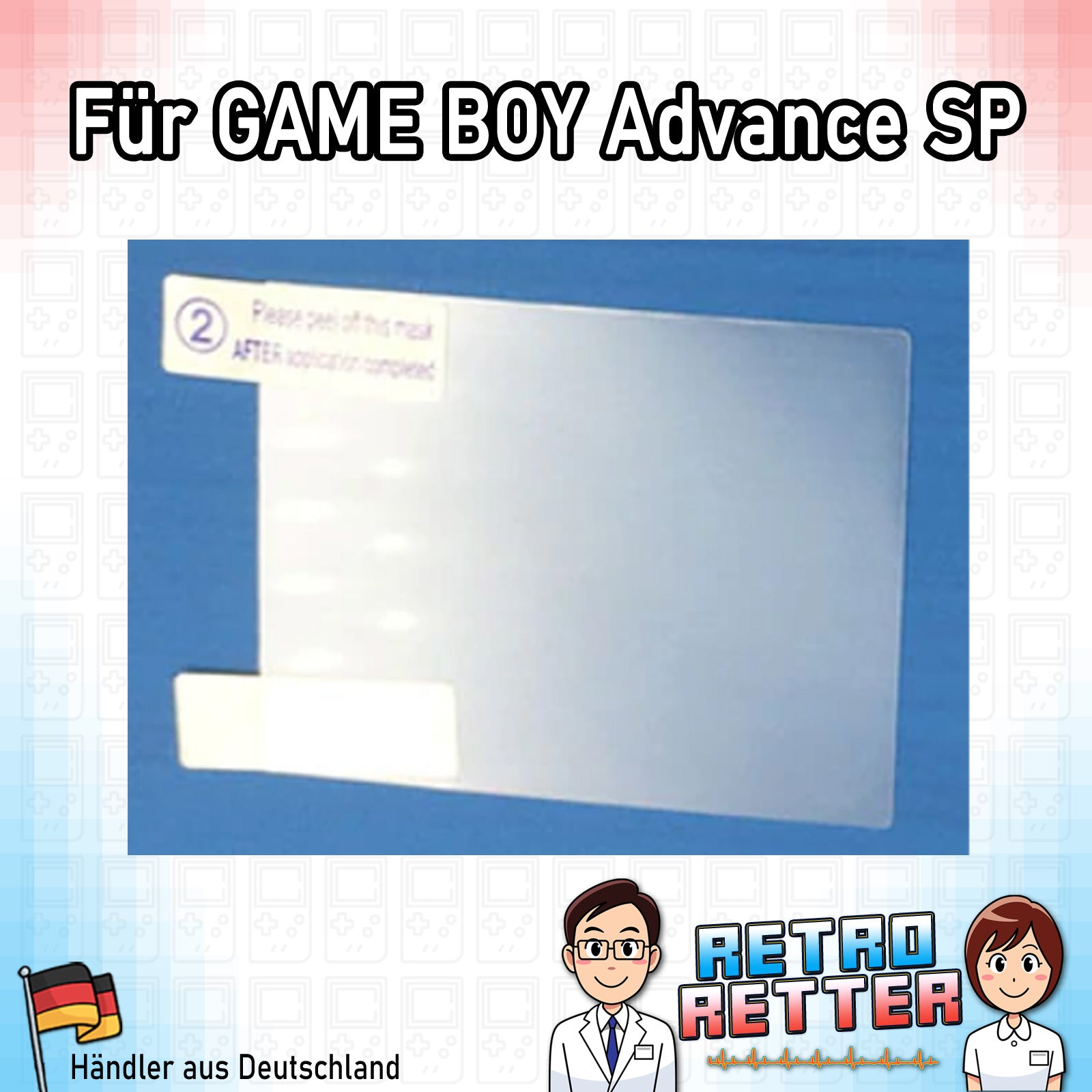 2x Front Display Schutzfolie für den GAME BOY Advance SP - NEU