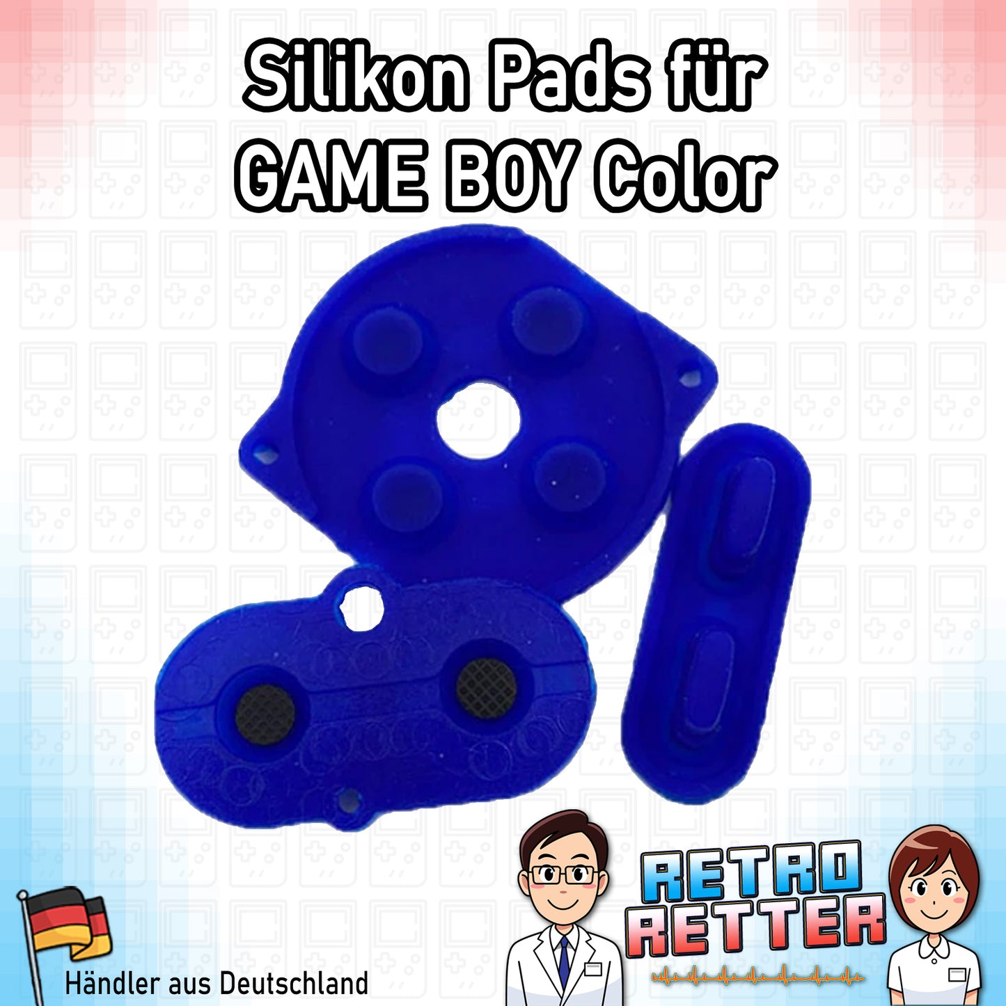 Set mit 3x Silikon Tastengummis für einen GAME BOY Color (GBC) - Farbe: Farbauswahl -