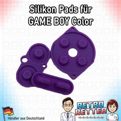 Set mit 3x Silikon Tastengummis für einen GAME BOY Color (GBC) - Farbe: Farbauswahl -