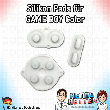 Set mit 3x Silikon Tastengummis für einen GAME BOY Color (GBC) - Farbe: Farbauswahl -