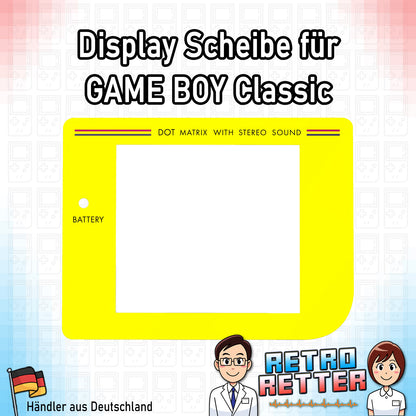 Ersatz Front Displayscheibe für den GAME BOY Classic - NEU, Alle Farben